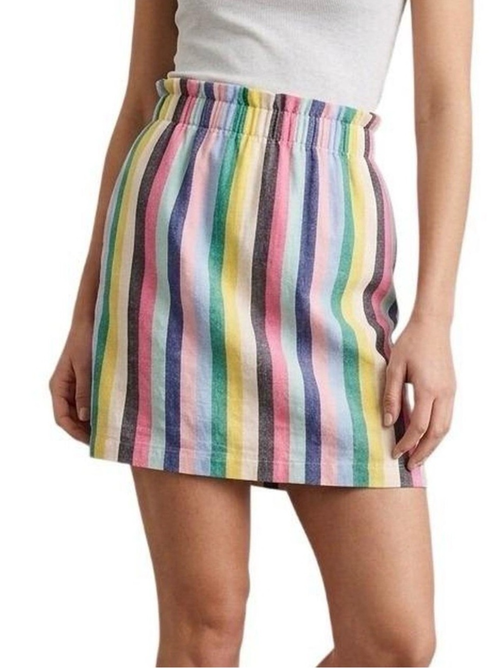 J. Crew Multicolored Rainbow Striped Mini Skirt Size 6 J.Crew
